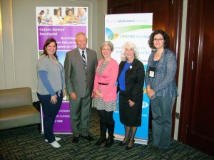 Representatives from the Alzheimer Society of Simcoe with the Minister and Gale Carey